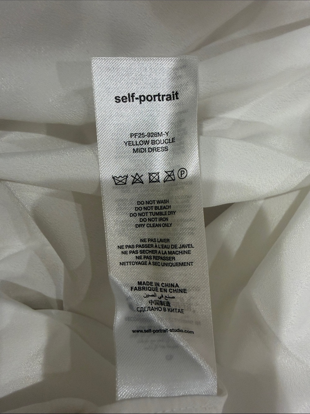 NWT Self-Portrait Yellow Boucle Midi Dress, Size US 0/2/4/6/8/10 - Picture 12 of 13